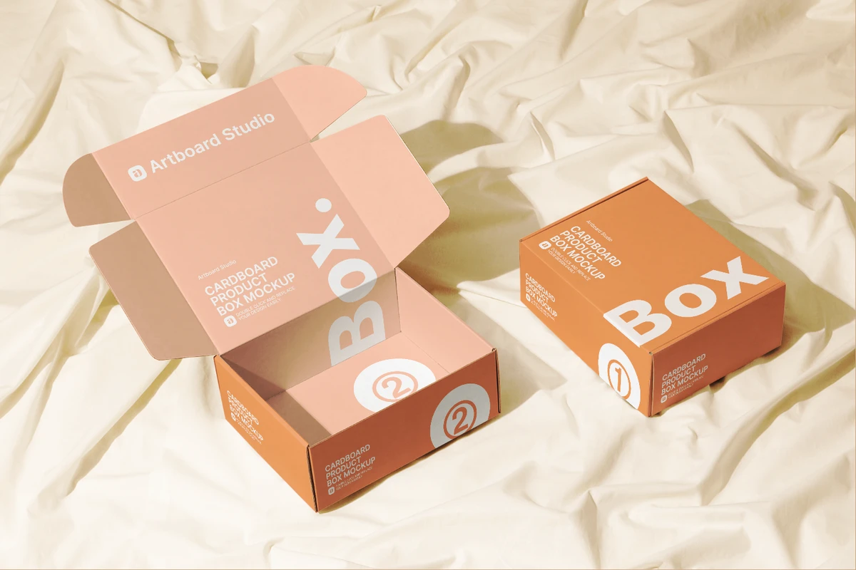 Cardboard Box Mockup With Open And Closed Variations — Mockup Zone
